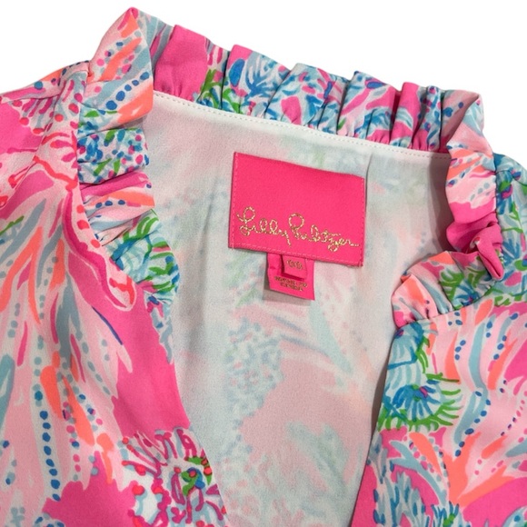 Lilly Pulitzer Cally Soft Shift Dress Prosecco Pink Seaing Things  size 00 - Picture 5 of 6